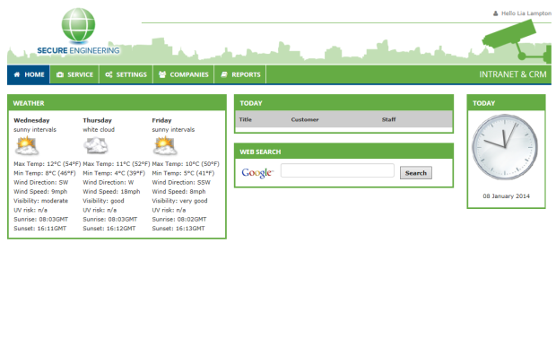 Intranet Home Page